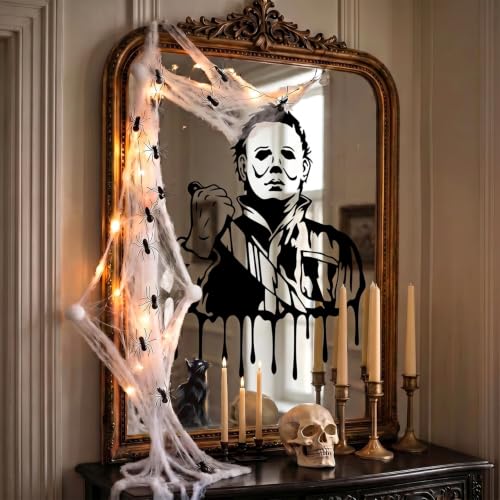 Halloween Horror Window Clings Set - Spooky Silhouette Decals for Doors & Glass