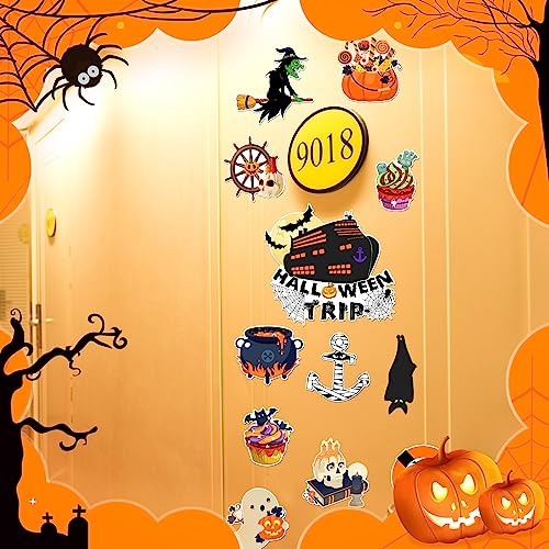 Halloween Cruise Magnet Set - Skull Variation, 16pcs Door & Car Decorations
