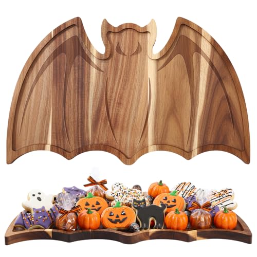 Potchen Bat-Shaped Halloween Wooden Cutting Board & Serving Tray - Acacia Wood
