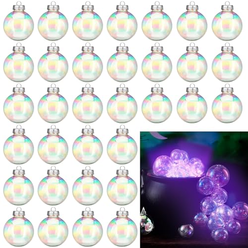 Halloween Iridescent Plastic Balls Set - 40 Pcs, 4 Sizes for Witch Cauldron & Decor