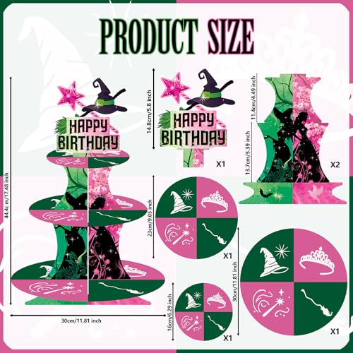 Pink 3-Tier Cake Stand for Birthday Party Decorations, Cupcake Tower & Tableware