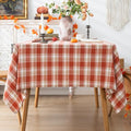 AQOTHES Fall Plaid Tablecloth - Orange Light 60x104 Rectangle Thanksgiving