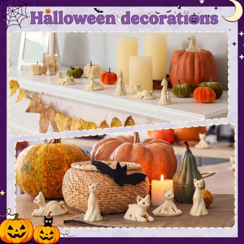 Halloween Mini Resin Ghost Cat Figures Bulk 50 Pieces - Spooky Decor & Gifts