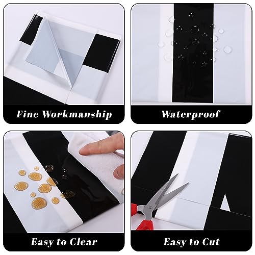 Kesfey Black Vertical Striped Tablecloth 3 Pack 54x108 Inch Picnic & Party Cover