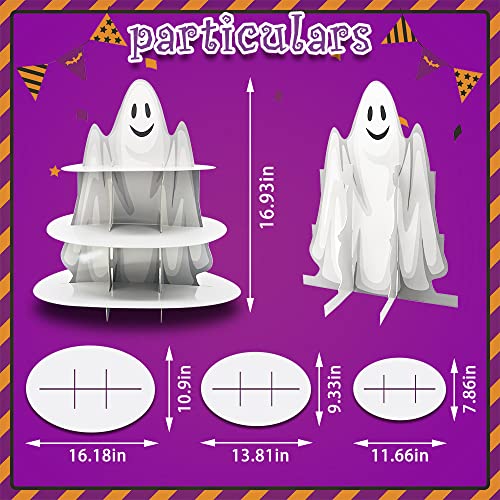 Ghost 3-Tier Halloween Cupcake Stand Tower Cake Display Dessert Tree for Halloween Party