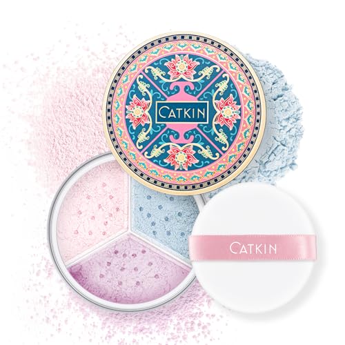 Catkin Loose Setting Powder - C04 Matte for Dry Skin, Translucent Pore-Refining Finishing Powder with Velour Puff