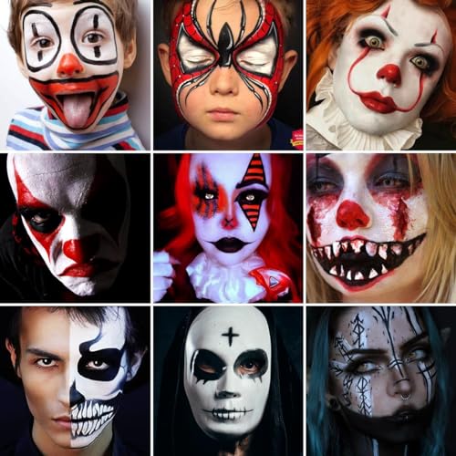 Black Red White Face & Body Paint Makeup - 1 PCS - Halloween SFX Costume & Stage