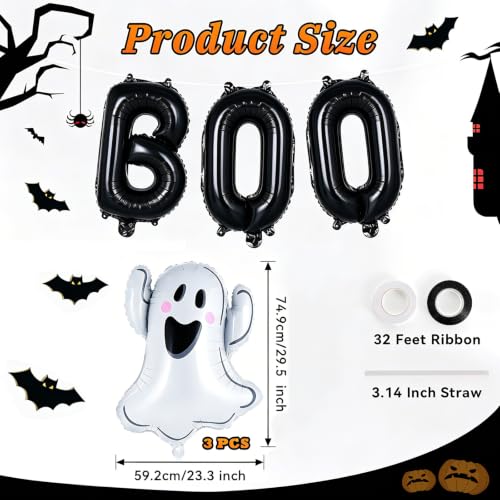 Halloween Ghost Balloons Set - 6pcs Foil Balloons for Party Decorations