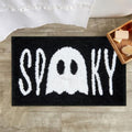 Halloween Bath Mat Non Slip 20 x 32 Inches Ghost Spooky Rug Black & White Variation