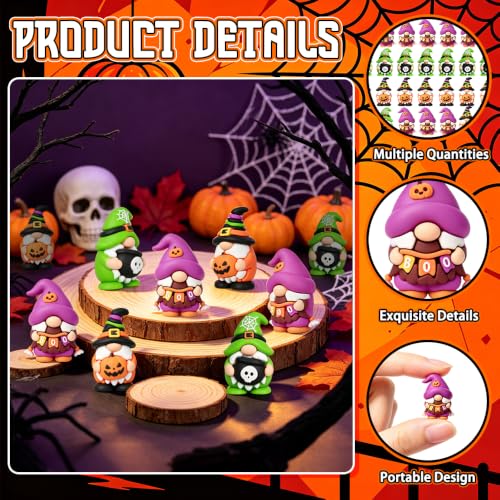 60Pcs Halloween Mini Gnomes Figurines - Small Decor for Table & Party