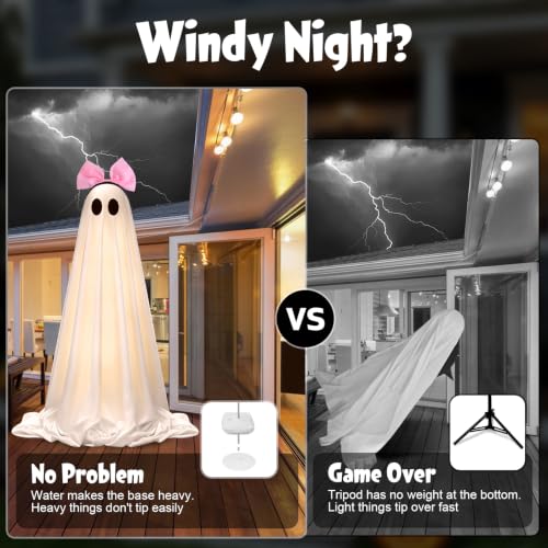 Extra Large Light Up Ghost Halloween Decorations with Scary Sounds - Outdoor Indoor Spooky Set