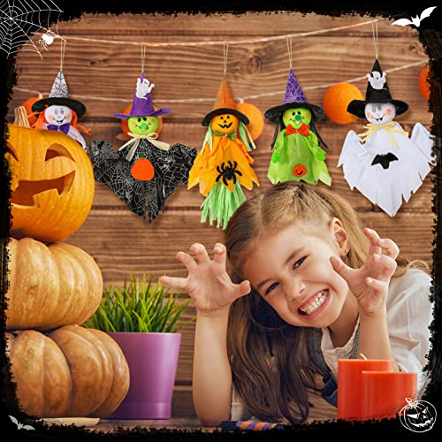 Halloween Hanging Ghost and Pumpkin Decorations, Set of 9 - Spooky Tree Decor