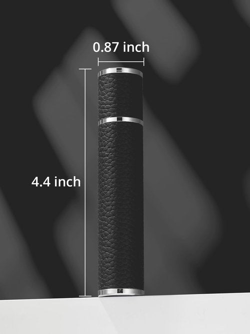 3zorqinron 10ML Genuine Leather Atomizer Sprayer for Perfume - Portable Mini Cologne Sprayer for Woman Man - Perfume Travel Refillable Bottle,Travel Essential Fragrance Spray Bottle (Black)