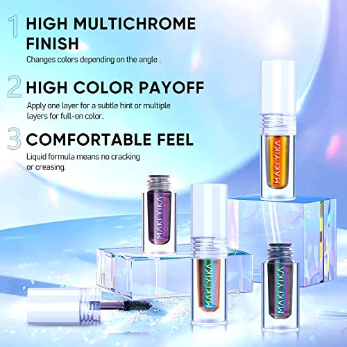 Liquid Multichrome Glitter Eyeshadow Set - 3 Colors, Long Lasting, Vegan & Cruelty-Free - Variation #1+5+6
