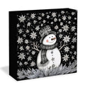 Winter Snowman Wooden Desk Sign - Rustic Holiday Christmas Decor - Variation 030