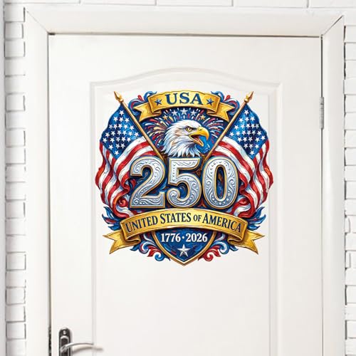 4th of July Window Clings - Patriotic Eagle & Flag Design - Style 27