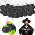 Black Mini Cauldrons with Handle 24pcs Halloween & St. Patrick’s Day Party Favors