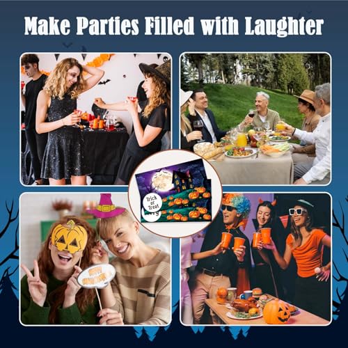 Halloween Scratch Off Cards with Moons - 50 Pack Spooky Party Game & Decoration