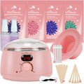 Pink Waxing Kit with Digital Wax Warmer, Hard Wax Beads & Accessories - Full Body Hair Removal