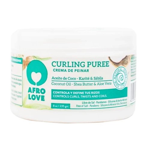 Afro Love Curl Cream - Define & Hydrate Curly/Wavy Hair | Coconut & Shea Butter, 8oz