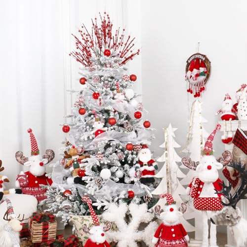Christmas Ball Ornaments Set - 30PCS Red & Clear 6cm Holiday Decorations Variation of THIS listing