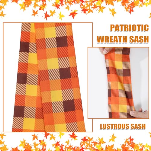 Autumn Wreath Sash Set - 4 Pieces Fall Front Door Decor & Garland