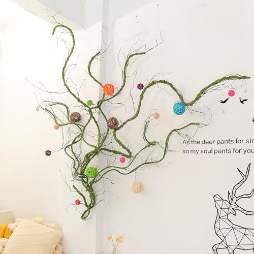118-Inch Fake Green Grapevine Garland - Small, Flexible Artificial Tree Branches