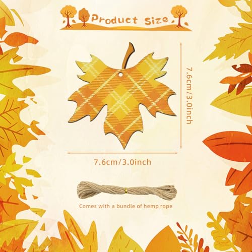24 Pcs Maple Leaf Hanging Ornaments Fall Harvest Decorations for Thanksgiving