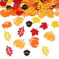Fall Maple Leaf Pumpkin Acorn Confetti Set for Party Decorations - 200 pcs