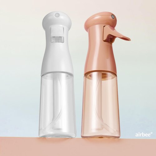 Airbee Spray Bottle - Continuous Mister Sprayer for Hair Styling | Ultra Fine Mist (2 Pack, 6.8 OZ)