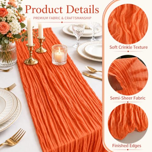 Orange Cheesecloth Table Runner 17 x 108 Inches - Pack of 24 - Rustic & Wedding Decor