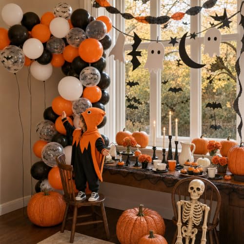 Halloween Bat Balloons Set - Black Bat Variant, 30PCS Halloween Party Decorations