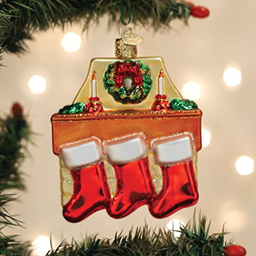 Family of 3 Christmas Stockings Glass Blown Ornament Holiday Decor - Handcrafted