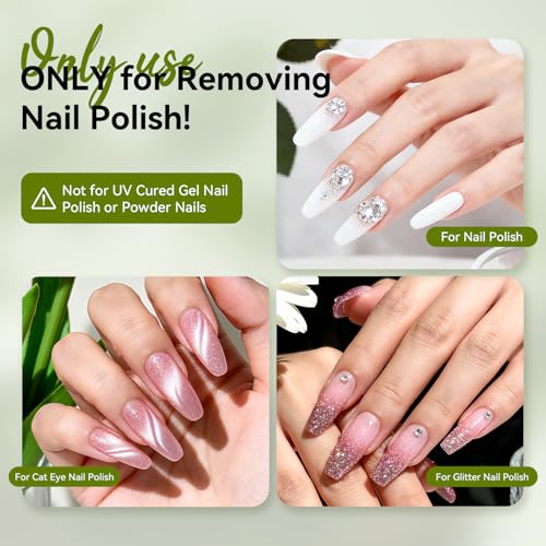 OpenLive White Tea Scent Nail Polish Remover 180ml Non-Acetone Easy Pump, Gentle & Fragrant