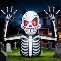 White Skeleton Halloween Inflatable - 6FT Outdoor Yard Decor with Red Eyes & LED Lights