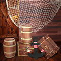 Pirate Treasure Chest Set with Backdrop and Decorations for Party and Halloween
