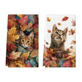 Set of 2 Maple Leaves Fall Kitchen Towels - 18x26 Inch Absorbent Dish Towels