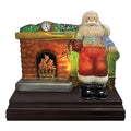 Santa Hearth Light Christmas Decoration with Glitter & Light Up Display