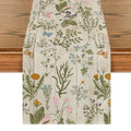 Wood Floral Table Runner 13x120 Inch - Spring Summer Home Decor