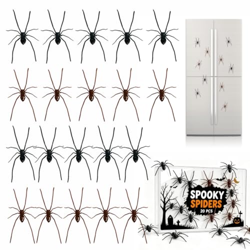 20PCS 3D Spider Fridge Magnets - Realistic Removable Magnetic Decals for Refrigerator & Metal Surfaces