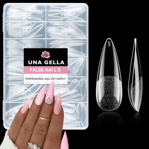 Long Stiletto Soft Gel Nail Tips - Pre-Shaped False Nails with 12 Sizes, B3-Medium Variation