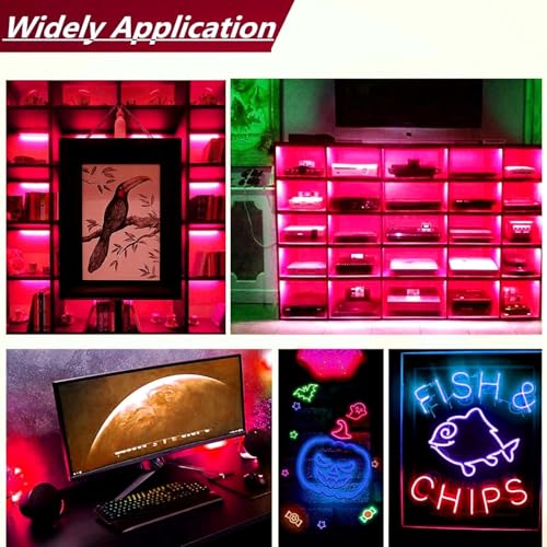 Dark Red 5in1 Electroluminescent Neon Strip Light Wire for Cosplay & Party Decor