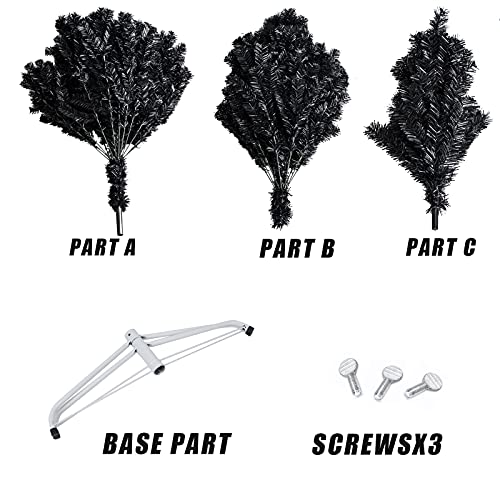 7.5FT Artificial Christmas Tree with 1800 Tips & Metal Stand - Black, Indoor Outdoor