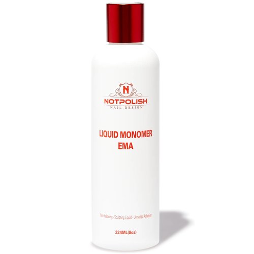 Notpolish Liquid Monomer for Acrylic Nails – Professional Monomer Acrylic Nail Liquid, Low Odor, No MMA – No Discoloration, EMA-Based Formula – Manicure and Pedicure Supplies, Made in USA, 8 oz