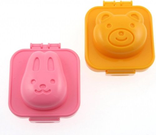 Kotobuki Plastic Egg Mold - Fun Rabbit and Bear Shapes for Creative Cooking | Perfect for Kids