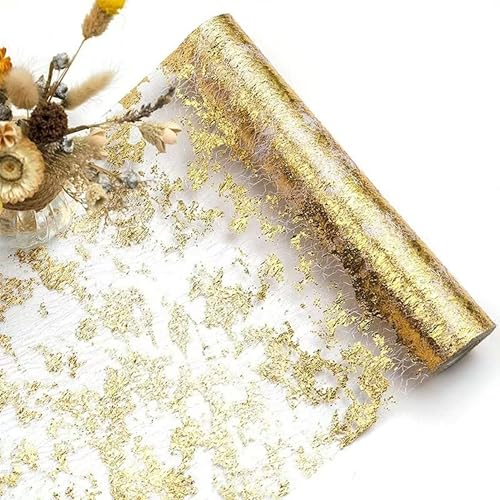 Gold Mesh Table Runner 11x197 Inch Metallic Wedding & Holiday Decor