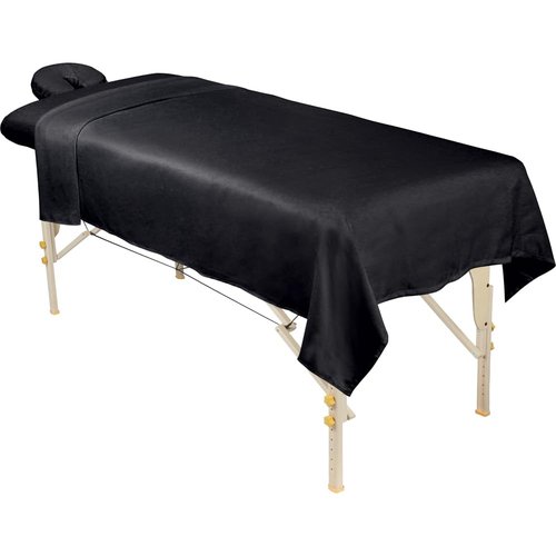 ForPro Professional Collection Premium Flannel Massage Sheet Set - 3-Piece in Black for Comfort & Durability