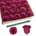 Artificial Glitter Roses with Stems - 30PCS Red Silk Flowers for Wedding & Home Decor