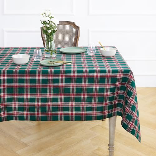 Green Linen Square Table Cloth 52x52 Inches - Handcrafted & Eco-Friendly