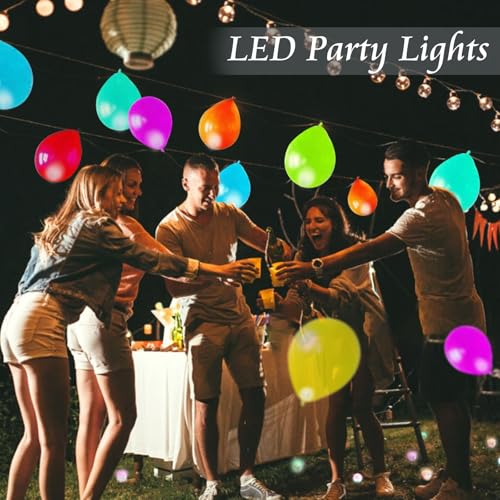 Blue Large Waterproof LED Balloon Lights Set - Mini Round Party & Holiday Decor